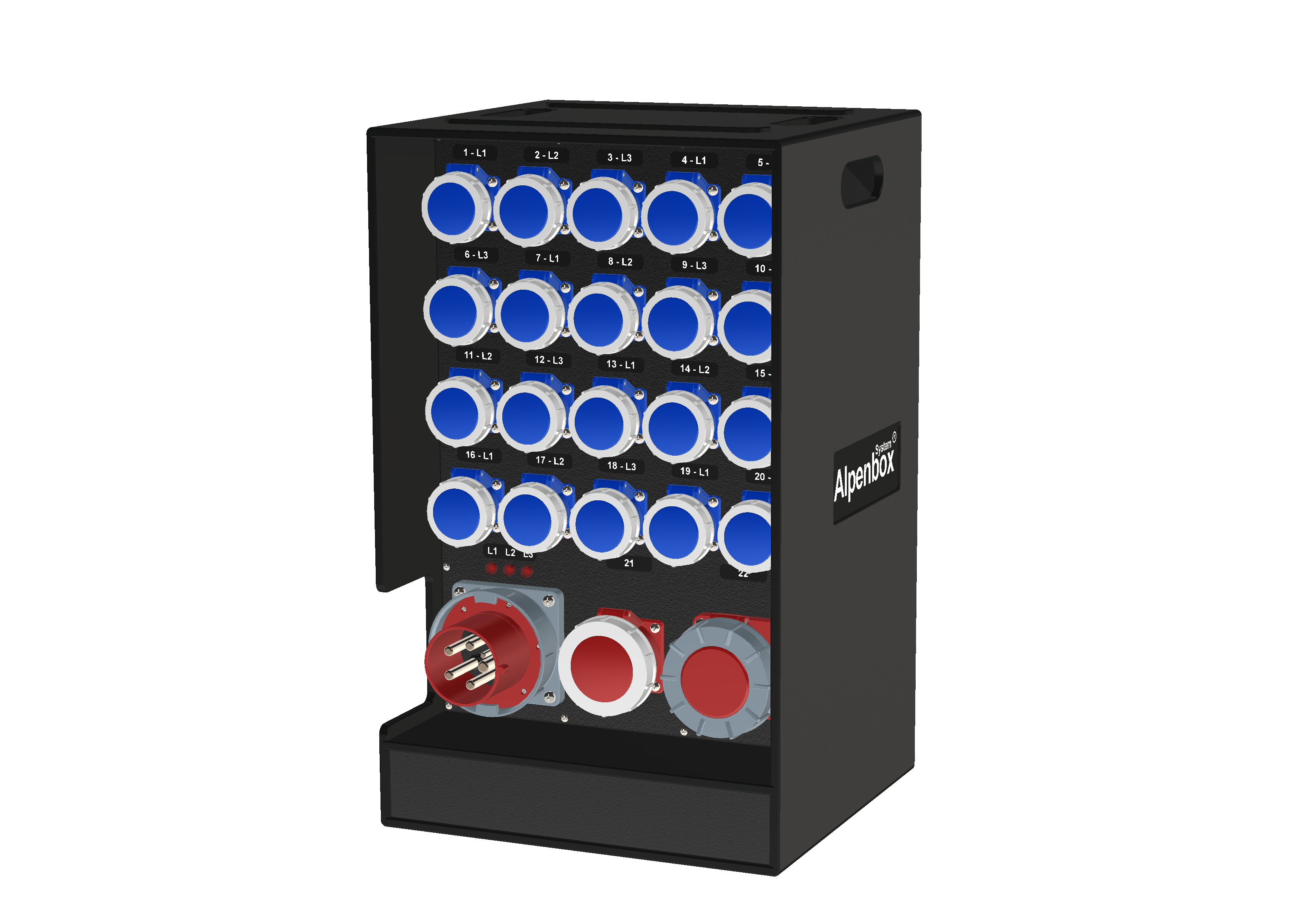 Распределительное устройство AlpenBox 125А/5p: 63A/5p-1, 32A/5p-1, 16A/3p-20
